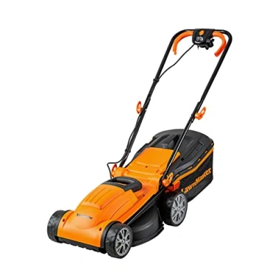 Afbeelding van LawnMaster MEB1434M Elektrische grasmaaier, 1400W, 47cm Maaibreedte, 6 instelbare hoogtes, 20 70mm, 32 liter