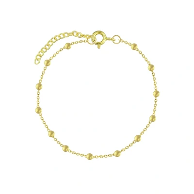Afbeelding van JoyS Zilveren armband met bolletjes / balletjes 15 cm + 3 extension 14k goudplating