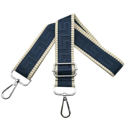 Afbeelding van Schouderriem voor tas, tasriemen om te wisselen, verstelbare tasriem, breed, 3,8 cm, met zilveren karabijnhaak, tasband, schouderriem, draagriem handtassen dames, kleurrijk, K, donkerblauw,