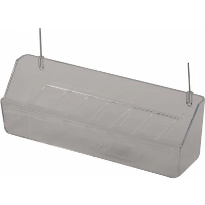 Afbeelding van Duvoplus Voerbak Vogel Eetbakje Alu Haak 9x7x6,5cm Transparant 1st