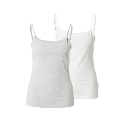 Afbeelding van Tommy Hilfiger 2P Premium Essentials Lace Trim Top Lichtgrijs katoen Small Dames
