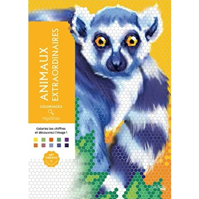 Afbeelding van Coloriages Mystères Animaux Extraordinaires Kleuren op nummer Kleurboek voor volwassenen Hachette heroes
