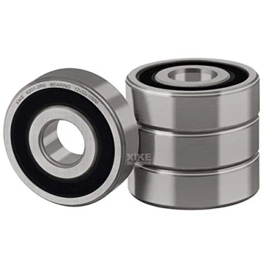 Afbeelding van XiKe 4 stuks 6201 2RS afgeschermde kogellagers 12x32x10mm vooraf gesmeerd en van chroomstaal, dubbele rubber afdichting, 6201RS groefkogellagers