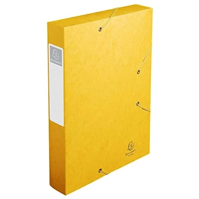 Afbeelding van Exacompta 16006H Premium verzameldoos met elastiek, 60 mm breed, van extra sterk Colorspan karton rugetiket voor DIN A4, archiefdoos, documentenbox, tekenbox, verzamelmap, geel