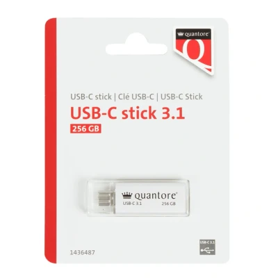Afbeelding van USB stick Quantore C 256GB 3.1 zilver