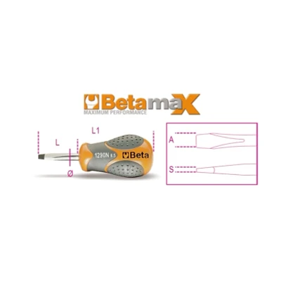 Afbeelding van Beta Schroevendraaier voor sleufschroeven, korte uitvoering 1290N 4X30 012900103