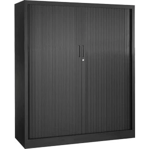 Afbeelding van Stalen roldeurkast 135x120x43cm bladkleur Ahorn framekleur Aluminium (RAL9006)