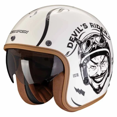Afbeelding van Scorpion Belfast Evo Romeo Matt White Black S Maat Helm