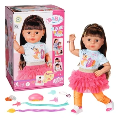 Afbeelding van Zapf BABY born® Zus Style &amp; Play brunette 43 cm