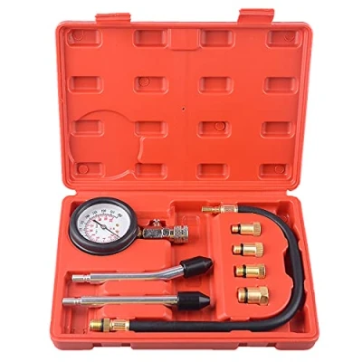 Afbeelding van Professionele Benzinemotor Compressie Tester Kit Set voor Automotives en Motorfietsen Rood