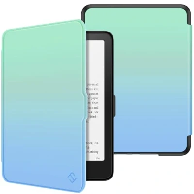 Afbeelding van Fintie Hoes voor 7 inch Kindle Paperwhite (12e generatie) 2024 en Colorsoft Signature Edition (1e generatie), lichte beschermhoes met Auto Sleep/Wake,Kleurverloop groen blauw