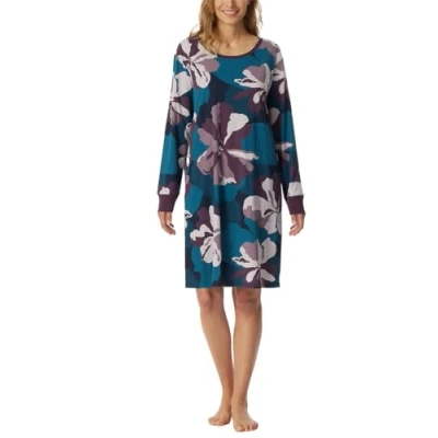 Afbeelding van Schiesser Nachthemd Bloemenprint Blauw/dessin 40