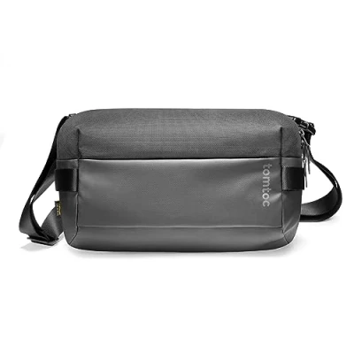 Afbeelding van tomtoc schoudertas voor 2024 11 inch iPad Pro M4, Air M2, 7 liter mannen crossbody boodschappers tas dagelijks gebruik, werk, vrije tijd, zwart