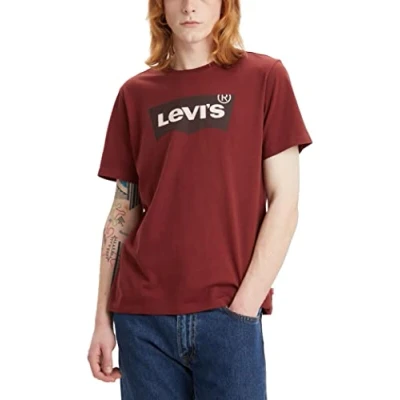 Afbeelding van Levi&#039;s Graphic Crewneck TEE Tshirt print, Heren, Maat: Small, Color port