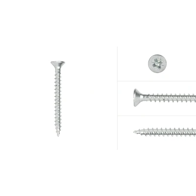Afbeelding van Spaanplaatschroeven Verzinkt 3.5 x 45 mm Pozidrive Voldraad 200 Stuks