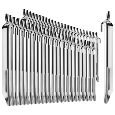 Afbeelding van COM FOUR® 48x haringen van staal robuuste V vormige voor op de camping en buiten ideaal normale grond