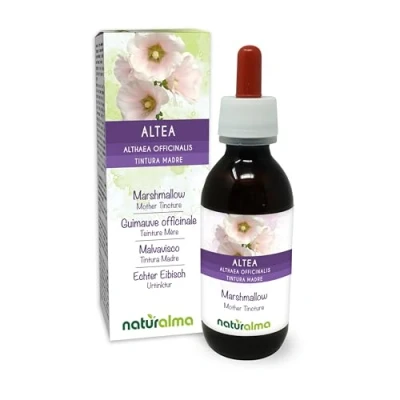 Afbeelding van Echte heemst (Althaea officinalis) wortels Alcoholvrije moedertinctuur Naturalma Vloeibaar extract druppels 120 ml Voedingssupplement Veganistisch