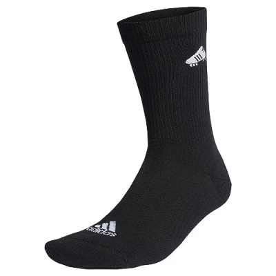 Afbeelding van adidas Unisex Voetballaars Geborduurde Crew Sokken, Zwart/Wit, S, Small