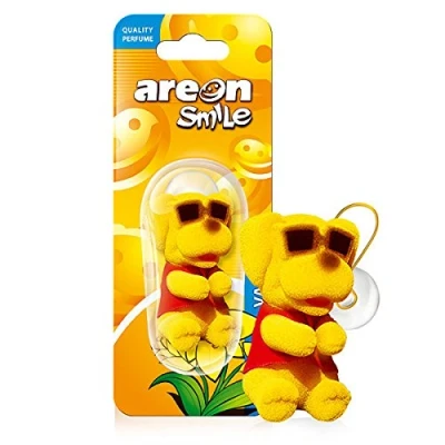 Afbeelding van AREON glimlach auto luchtverfrisser vanille grappige opknoping gele hond thuis 3D Pack van 1