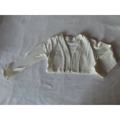 Afbeelding van Bolero Kort gilet Meisjes Ecru met glitter boord 3 jaar 98