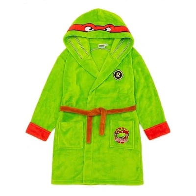Afbeelding van Teenage Mutant Ninja Turtles Jongens Groene Badjas met capuchon Transformeer in een held dit kostuumgewaad Ideaal voor spannende avonden vol spel en comfort TMNT Kamerjas