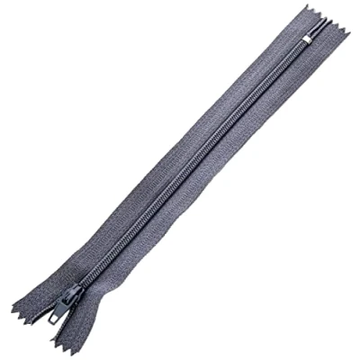 Afbeelding van Trimz 18cm ( 7&quot;) Grijs one Way end Stop Zip met 4mm Tanden 1 Stuks, Polyester, 18 cm