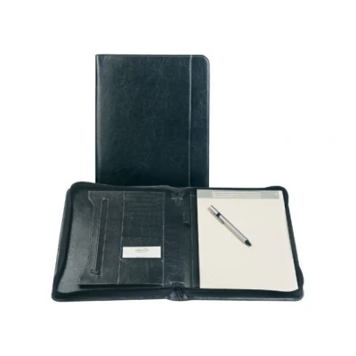Afbeelding van Schrijfmap Brepols Palermo luxe A4 met rits inclusief schrijfblok zwart
