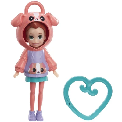 Afbeelding van Polly Pocket Hoodie Buddy Puppie Mattel 7.5 cm groot Speelfiguur met clipje Verzamel ze allemaal