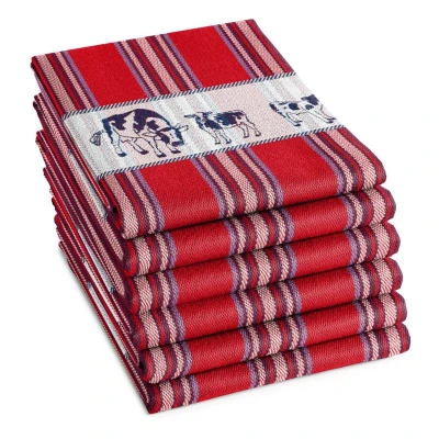 Afbeelding van Theedoek DDDDD Friesian Red (set van 6)