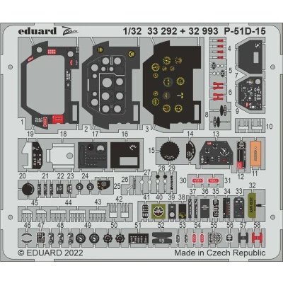 Afbeelding van 1:32 Eduard 32993 Interior for P 51D 15 Revell Photo etch
