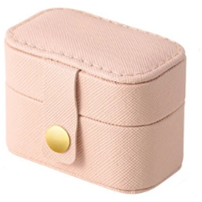 Afbeelding van Mini ring doos draagbare oorbel sieraden leer oorbellen organisator