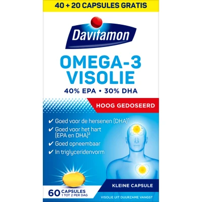 Afbeelding van Davitamon Omega 3 Visolie 60ca