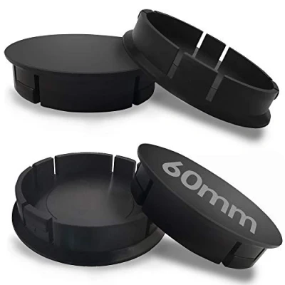Afbeelding van Skino set 4 x 60 mm universele zwarte naafdoppen velgdoppen wieldoppen naafdop auto tuning NIEUW C 0