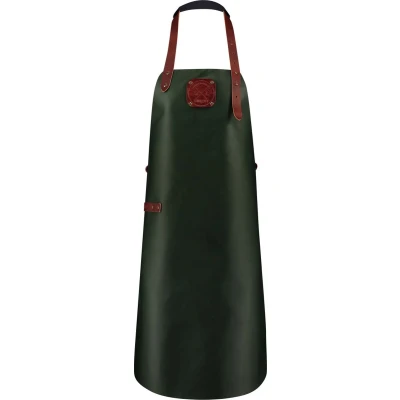 Afbeelding van Witloft Classic Leren Schort Groen/Cognac