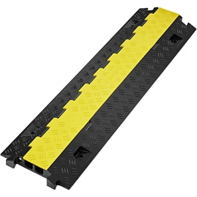 Afbeelding van VEVOR 1 Stuk Elektrische Draadafdekking Kabelbeschermer Met 2 Kanalen TPU&amp;TPR Beschermende Draad Koord Oprit 91.8 x 25 4.3 cm voor Netsnoeren Netwerkkabels te Beschermen in Openbare Plaatsen