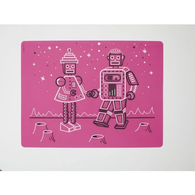 Afbeelding van Modern Twist Mark Matz Robot Love Placemat 40 x 32 cm Roze