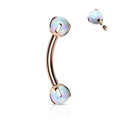 Afbeelding van Piercing claw opal rose goud kleurig