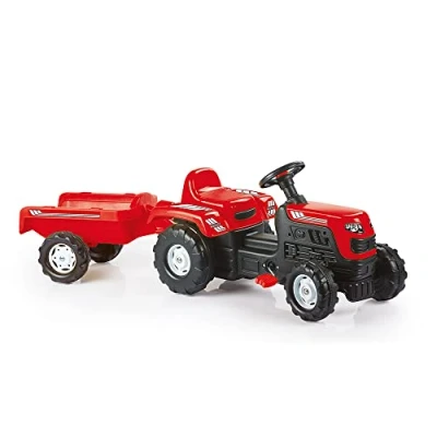 Afbeelding van Dolu Ranchero Rood Traptractor met Aanhangwagen 8146
