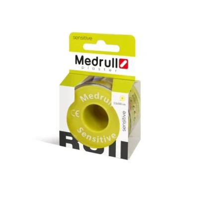 Afbeelding van Medrull Sensitive Fixeerpleister 5 m x 2,5 cm pleister hypoallergeen tape voor huidvriendelijke fixatie van wondverbanden in doos