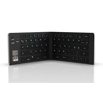 Afbeelding van Basicteq: Inca IBK 579BT NL QWERTY toetsenbord! Bluetooth Universeel Draadloos Opvouwbaar Toetsenbord, Keyboard Voor Tablet / (Windows) PC Apple Mac iPad Samsung iPhone Macbook iMac Android.