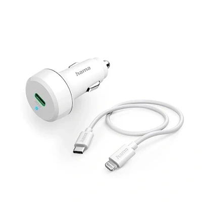 Afbeelding van Hama Auto Snellader Met Oplaadkabel Lightning Pd 20W 1 M Wit