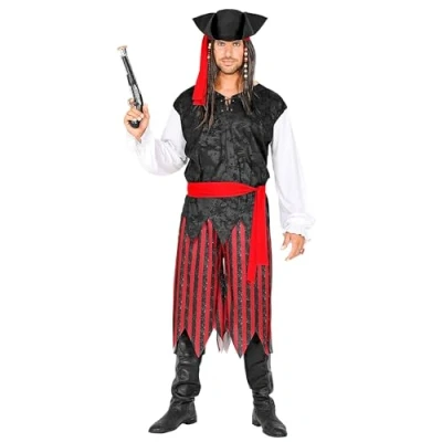 Afbeelding van Widmann Piraat &amp; Viking Kostuum Weergaloze Pieter Man Rood, Zwart XL Carnavalskleding Verkleedkleding