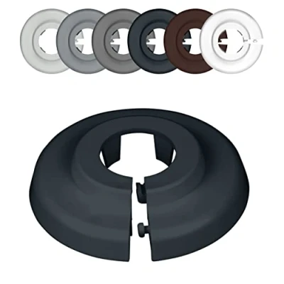 Afbeelding van FUX Verwarmingsbuis rozetten, enkel, 10 stuks, verschillende maten, buisafdekking, afdekrozetten voor buizen van radiatoren, polypropyleen in speciale kleuren (15 mm, antracietgrijs RAL 7016)