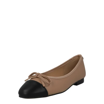 Afbeelding van Steve Madden Ellison leren ballerina&#039;s beige/zwart
