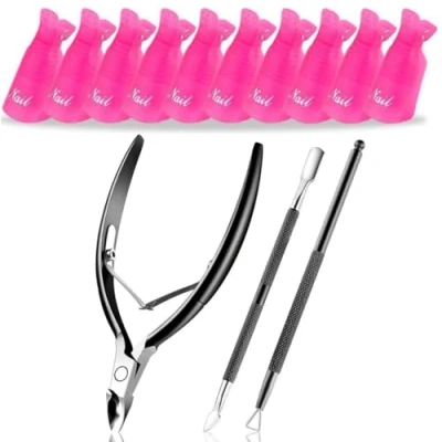 Afbeelding van Goodbitz® Manicureset met Nagelclips Nagellak clips Soak off gellak verwijderen remover Nail polish Nagelschaar Nagelriem knipper verwijderaar Nagelschraper Bokkenpoot