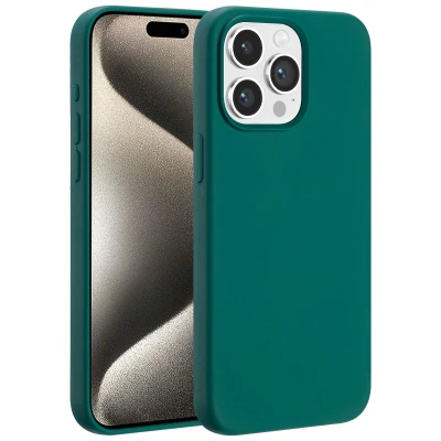 Afbeelding van Apple iPhone 15 Pro Max MagSafe Hoesje Siliconen en TPU (zacht) Accezz Softcase/Backcover Groen Telefoonhoesje