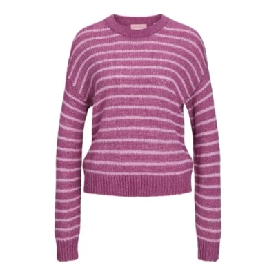 Afbeelding van JJXX Jxpenelope CREW NECK Trui, Dames, Maat: Small, Fuchsia red stripesmoonlite mauve