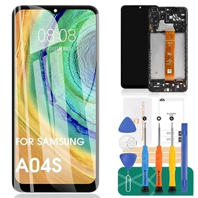 Afbeelding van Vervanging voor Samsung Galaxy A04s Lcd scherm SM A047F A047F/DS A047F/DSN Touchscreen Digitizer Vergadering Reparatie Onderdelen 6.5 &quot;(Zwart met Frame)