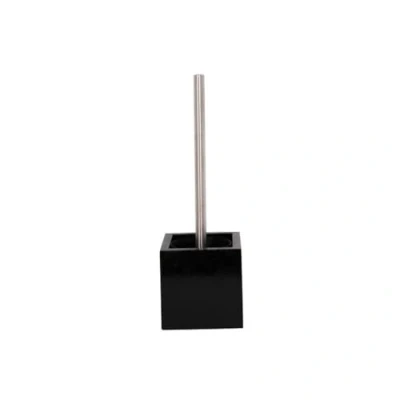 Afbeelding van MSV Toiletborstel in MDF houtA houder/rvs wc borstel zwart 37 cm Toiletborstels