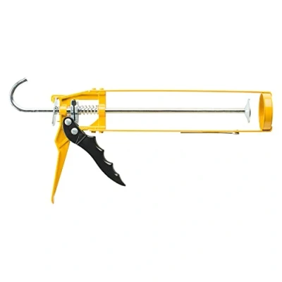 Afbeelding van HARDY WORKING TOOLS siliconen pers, cartridgepistool met een ergonomische handgreep, cartridgepers 300 ml, spuit reinigingspin, licht pistool, serie 15, A2050 150400, geel